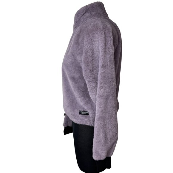 Calvin Klein Performance Purple 1/4 Zip Fleece Pullover Sweatshirt Women’s S Sof - Picture 2 of 9